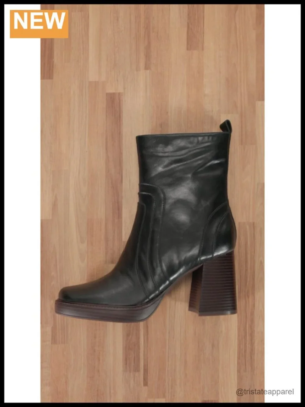 Marc Fisher Abitha Square Toe Ankle Booties Block Heels Zip Closure